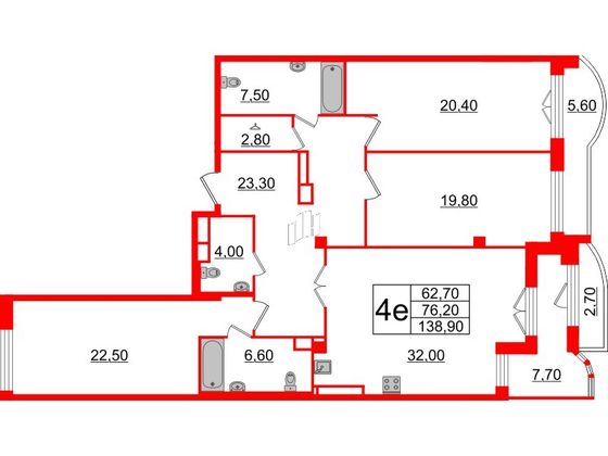Продажа 3-комнатной квартиры 138,9 м², 6/6 этаж
