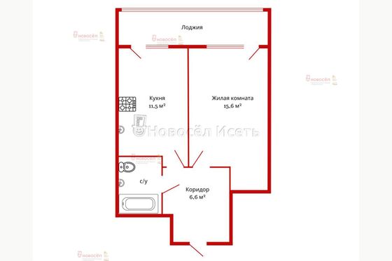 Продажа 1-комнатной квартиры 44,1 м², 13/19 этаж