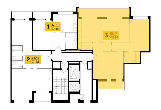 Продажа 3-комнатной квартиры 102,3 м², 2/9 этаж