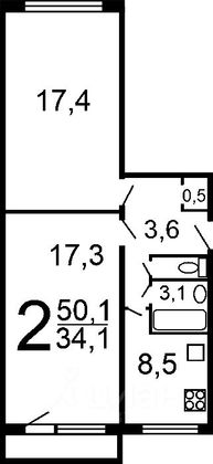 Продажа 2-комнатной квартиры 48 м², 1/5 этаж