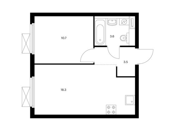 Продажа 1-комнатной квартиры 36,1 м², 23/33 этаж