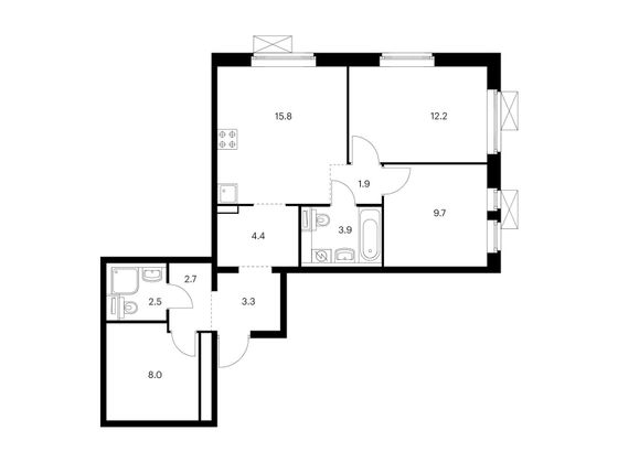 Продажа 2-комнатной квартиры 64,4 м², 19/25 этаж
