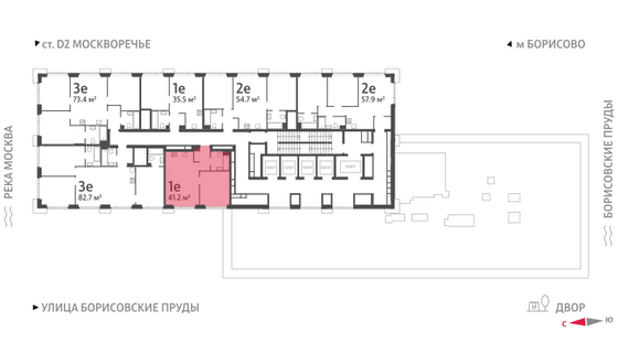 Продажа 1-комнатной квартиры 41,2 м², 41/52 этаж