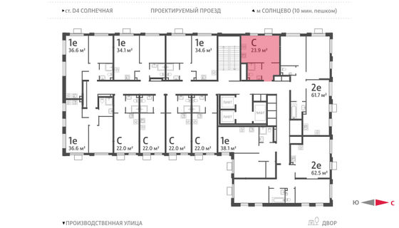 Продажа квартиры-студии 23,9 м², 21/24 этаж