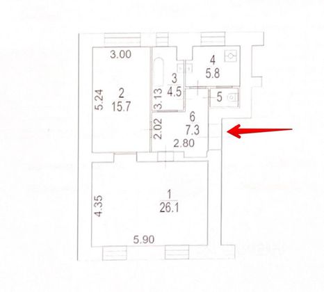 Продажа 2-комнатной квартиры 60,7 м², 1/6 этаж
