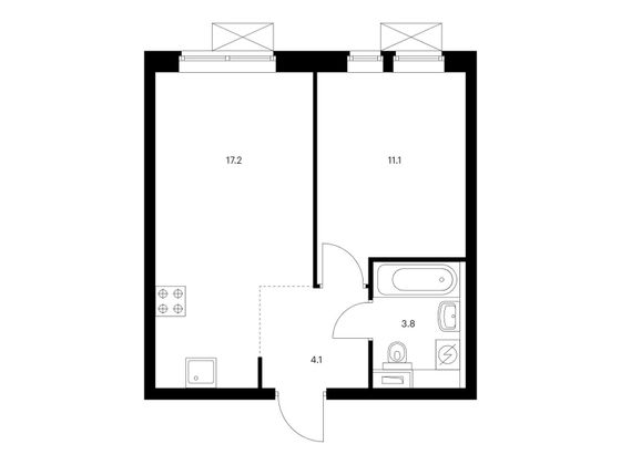 Продажа 1-комнатной квартиры 36,2 м², 29/33 этаж