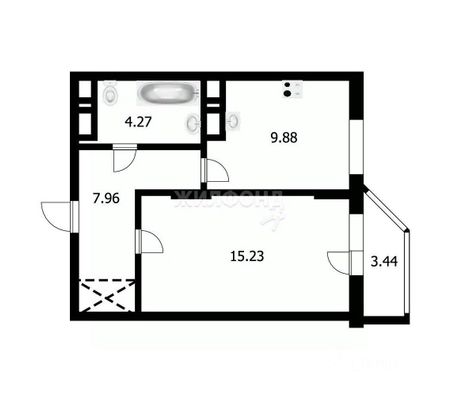 Продажа 1-комнатной квартиры 38,3 м², 20/25 этаж