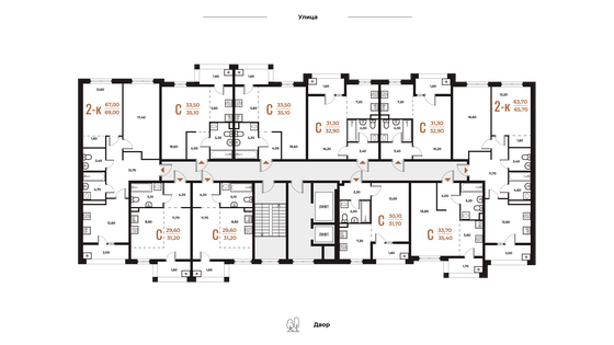 Продажа 1-комнатной квартиры 32,9 м², 2 этаж