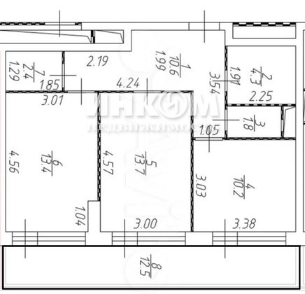 Продажа 2-комнатной квартиры 68,8 м², 4/24 этаж