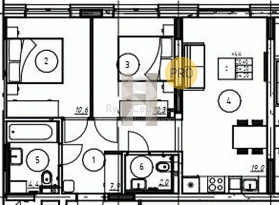 Продажа 2-комнатной квартиры 54,2 м², 3/9 этаж