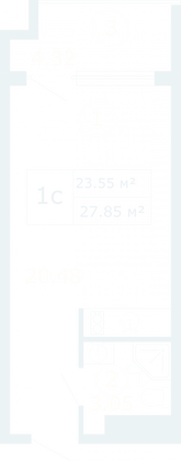 Продажа квартиры-студии 27,9 м², 1/12 этаж