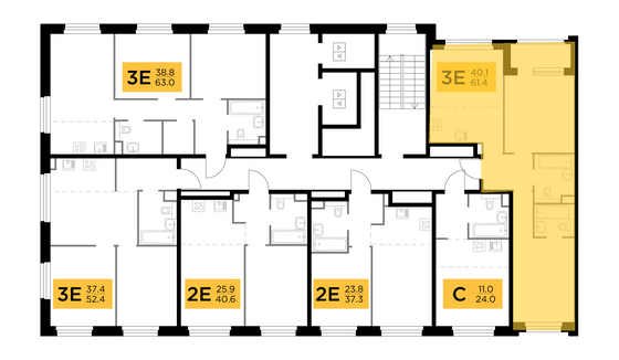 Продажа 3-комнатной квартиры 61,4 м², 4/20 этаж