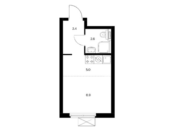 Продажа квартиры-студии 19,9 м², 25/33 этаж