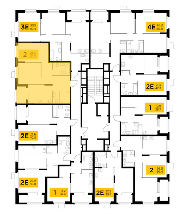 Продажа 2-комнатной квартиры 61,3 м², 3/18 этаж