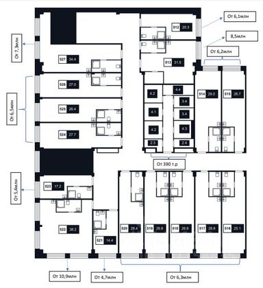 Продажа квартиры со свободной планировкой 38,2 м², 2/8 этаж