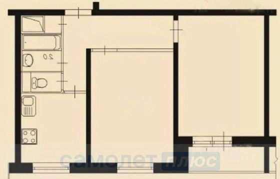 Продажа 2-комнатной квартиры 46,1 м², 1/12 этаж