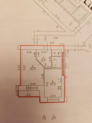 39 м², 1-комн. квартира, 5/19 этаж