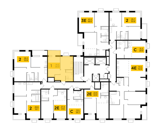 Продажа 1-комнатной квартиры 35 м², 24/24 этаж