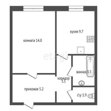 Продажа 1-комнатной квартиры 37,8 м², 1/25 этаж