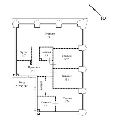 Продажа 4-комнатной квартиры 111,7 м², 32/41 этаж