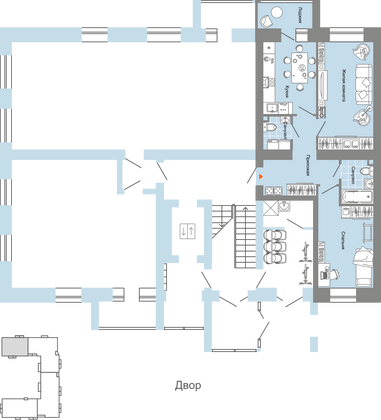 Продажа 2-комнатной квартиры 60 м², 1/6 этаж