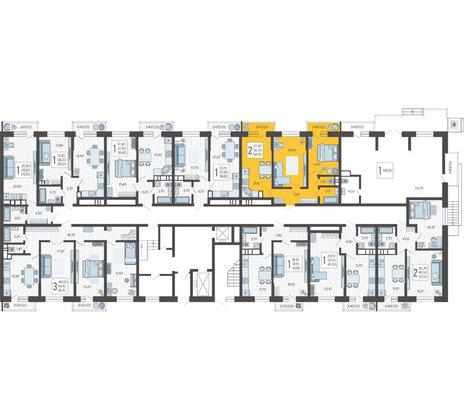 Продажа 2-комнатной квартиры 58,5 м², 1/12 этаж