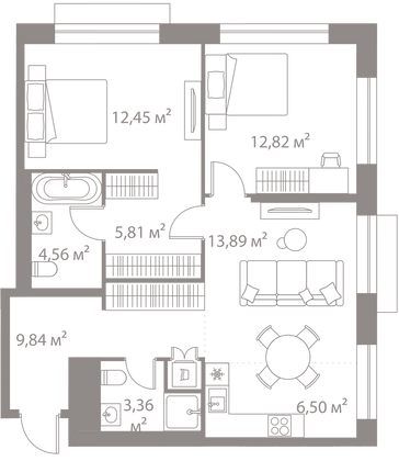 Продажа 2-комнатной квартиры 69,2 м², 9/9 этаж