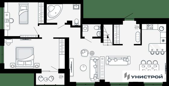 121,2 м², 3-комн. квартира, 26/27 этаж