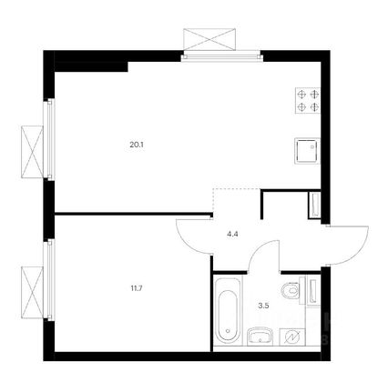 Продажа 1-комнатной квартиры 40 м², 23/33 этаж