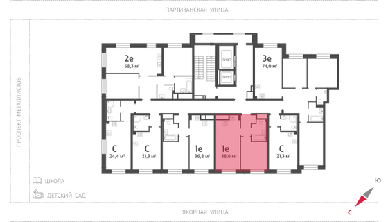 36,8 м², 1-комн. квартира, 2/12 этаж