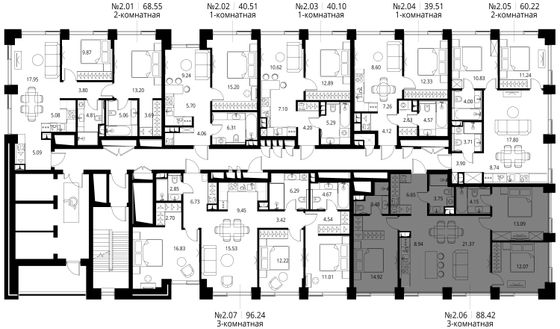 Продажа 3-комнатной квартиры 88,4 м², 2/27 этаж