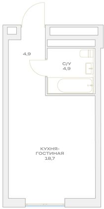 Продажа квартиры-студии 28 м², 9/23 этаж