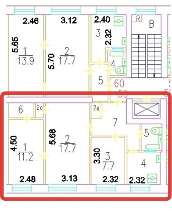 Продажа 3-комнатной квартиры 54,7 м², 2/8 этаж