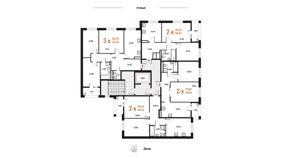 Продажа 3-комнатной квартиры 85,4 м², 5 этаж