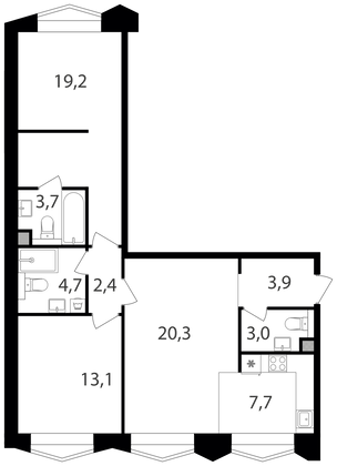 Продажа 2-комнатной квартиры 78 м², 9/17 этаж