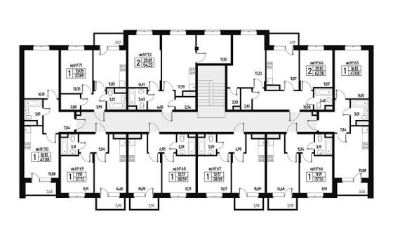 43 м², 1-комн. квартира, 2/3 этаж