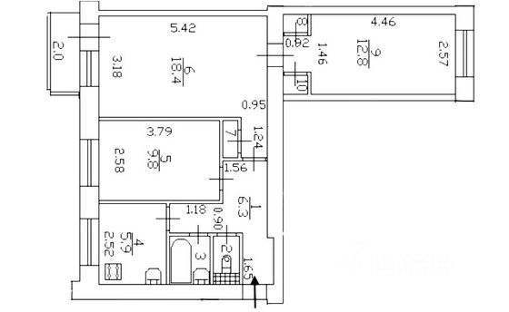 Продажа 3-комнатной квартиры 58,6 м², 6/9 этаж