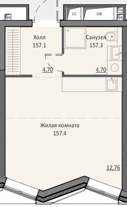 Продажа квартиры-студии 30,4 м², 6/16 этаж