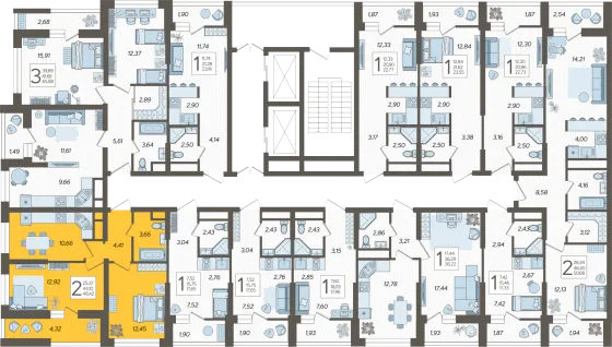 Продажа 2-комнатной квартиры 48,4 м², 17/19 этаж