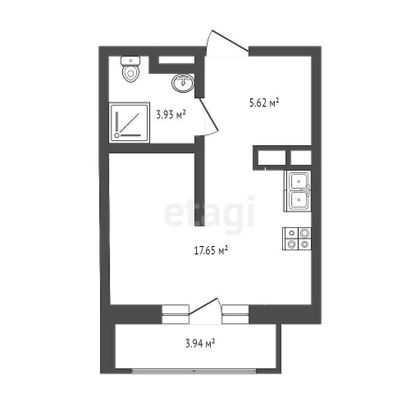 Продажа квартиры-студии 27,7 м², 5/20 этаж