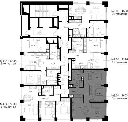 Продажа 2-комнатной квартиры 66,7 м², 3/24 этаж