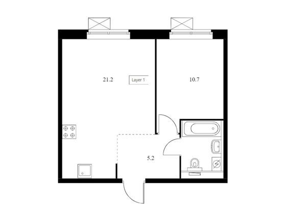 Продажа 1-комнатной квартиры 40,7 м², 4/25 этаж