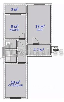 Продажа 2-комнатной квартиры 51 м², 5/5 этаж