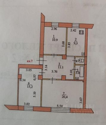 Продажа 3-комнатной квартиры 71,4 м², 1/2 этаж
