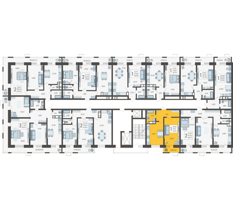 Продажа 1-комнатной квартиры 42,1 м², 5/12 этаж