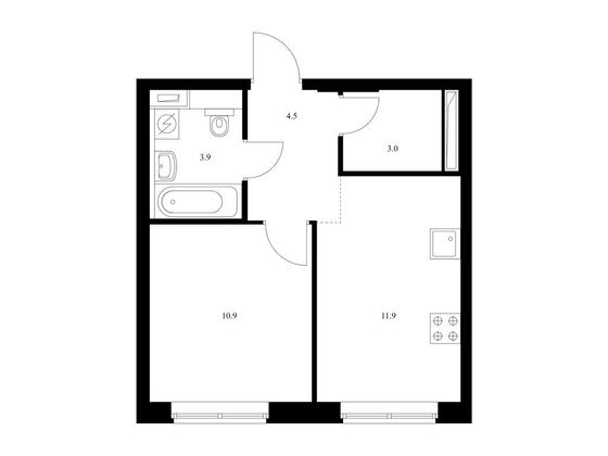 Продажа 1-комнатной квартиры 34,2 м², 1/24 этаж