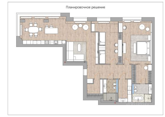 Продажа квартиры со свободной планировкой 168,5 м², 2/11 этаж