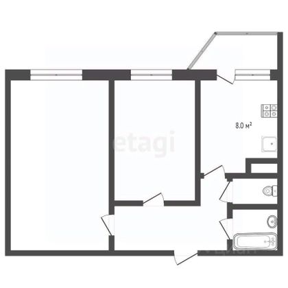 Продажа 2-комнатной квартиры 55 м², 16/17 этаж