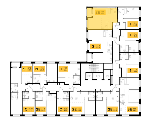 Продажа 2-комнатной квартиры 42,2 м², 14/23 этаж