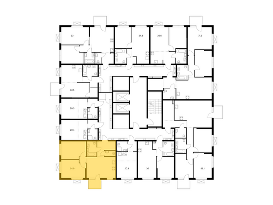 Продажа 2-комнатной квартиры 54,9 м², 17/17 этаж